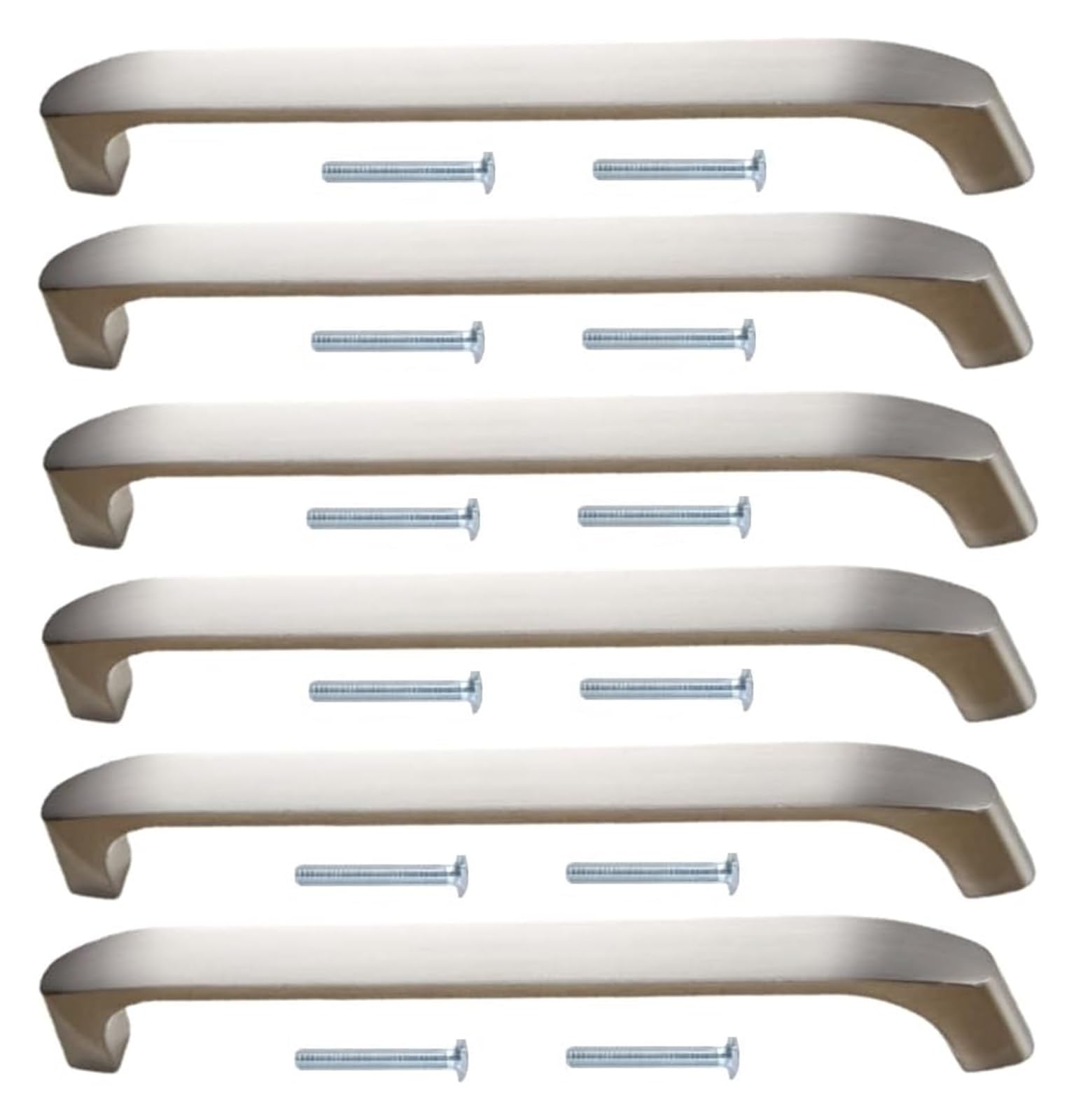 NLQCSXWEP Zinc Alloy Cabinet Bow Handle, Zinc Alloy Cabinet Handles 6 Pack Multicolor 128mm 96mm(128mm Brushed)