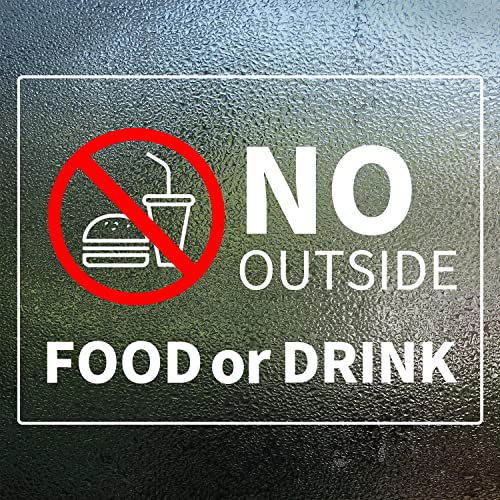 Stickers vinyle No Outside Food or Drink de 25x20 cm panneau interdiction nourriture extérieure