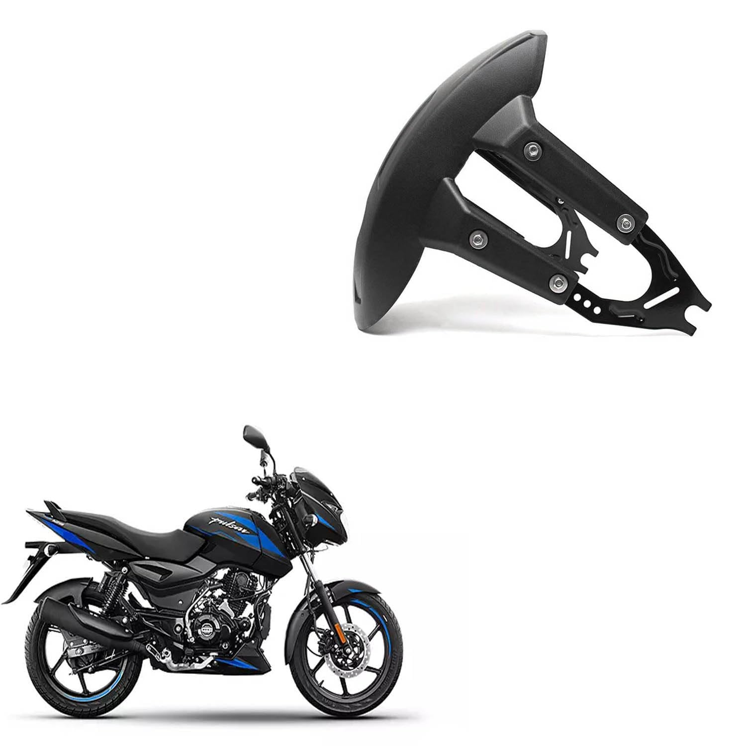 Vagary Motorcycle Rear Mud Guard Splash Guard for Bajaj Pulsar 150, 125(Black)