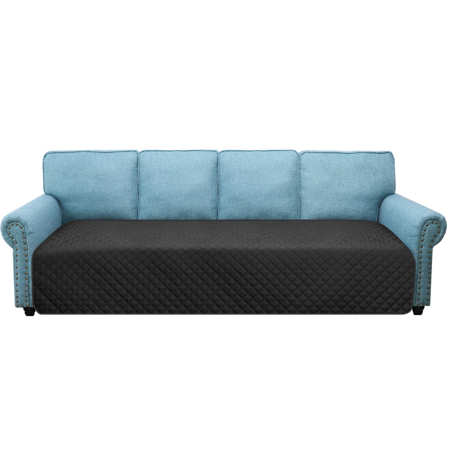 Granbest Water-Repellent Sofa Cover 4-Seater Oversized Non-Slip Sofa Protection, Extra Large Couch Cover for Children, Sofa Cushion Cover, Four Seasons, Universal (4-Seater, Black)