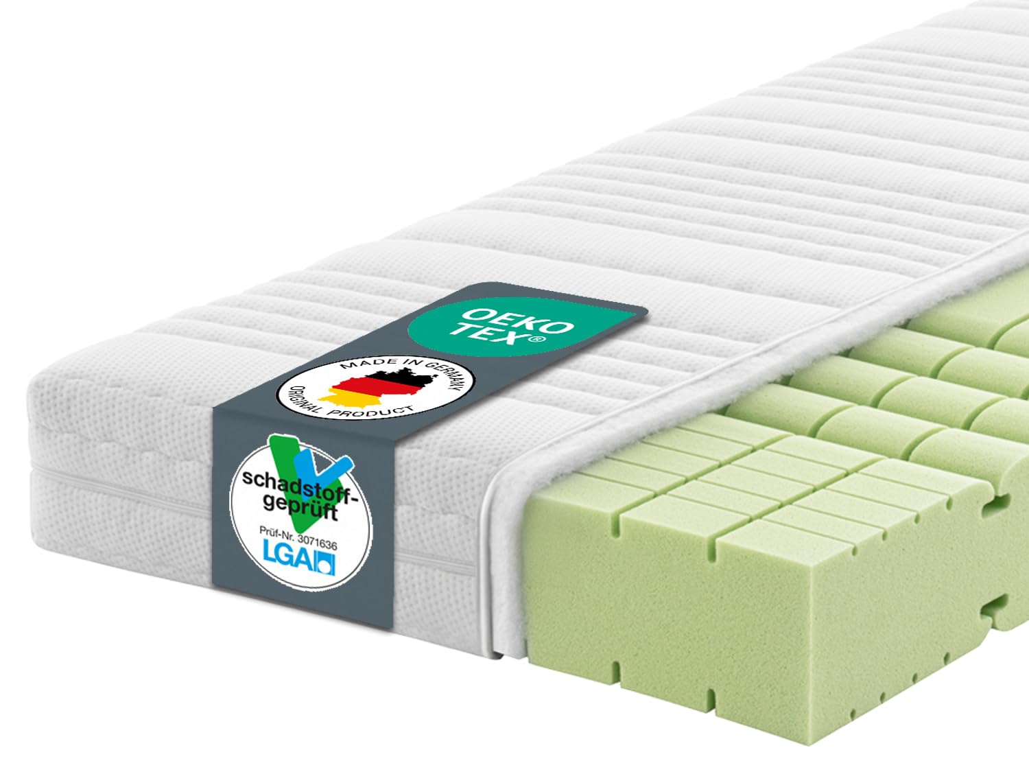 Ravensberger Matratzen Komfort-SAN Kaltschaummatratze 140×200 cm, H4 (fest), 18 cm Höhe, 7-Zonen