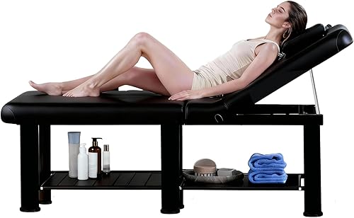 32in Wide Stationary Massage Table,1700lbs Heavy Duty Professional Massage Bed,Treatment Table with Metal Frame, Spa Bed for Therapy and Facial