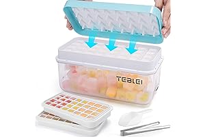 Easy-Release Stackable Ice Cube Trays with Lid