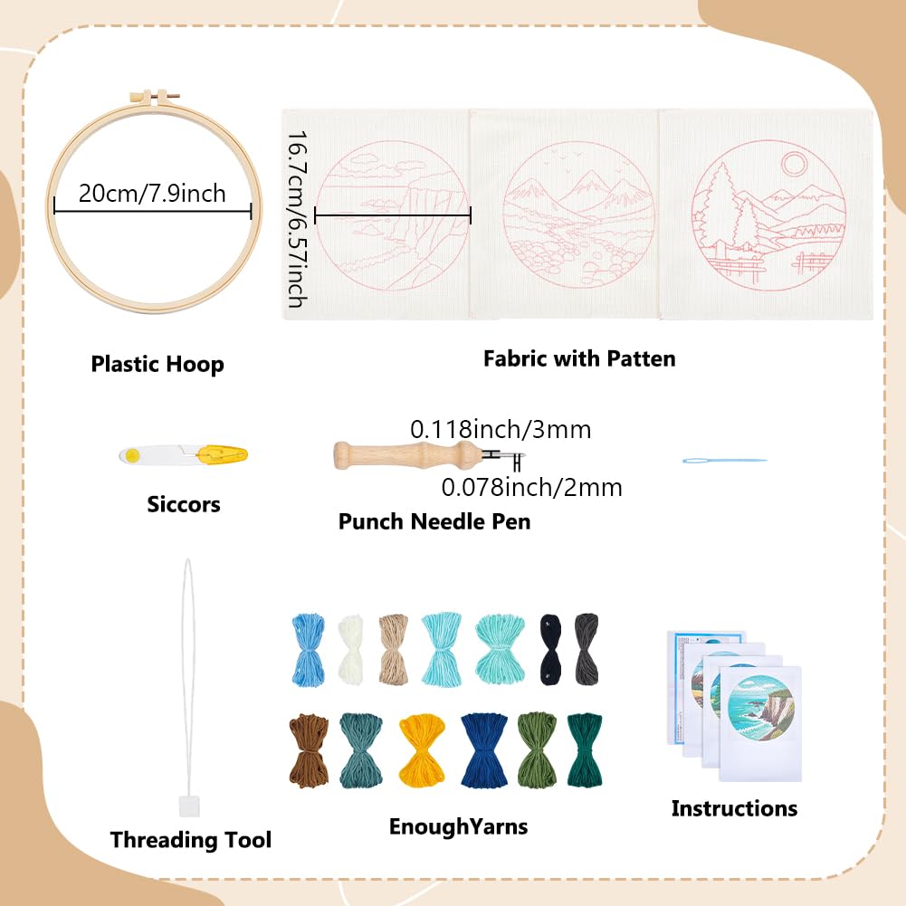 Beginner Punch Needle Kits - Landscape Embroidery -2