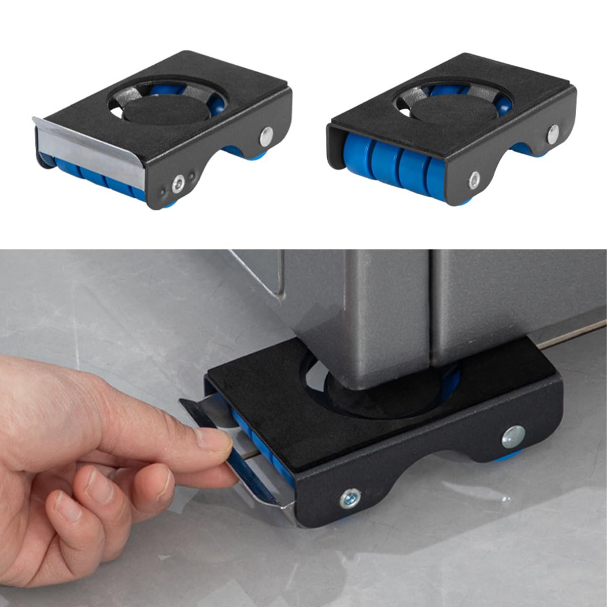Juego De Elevadores De Muebles, 4 Deslizadores De Metal Con 8 Ruedas, Para Electrodomésticos, Sofás, Refrigeradores Y Lavadoras, Fácil De Mover.
