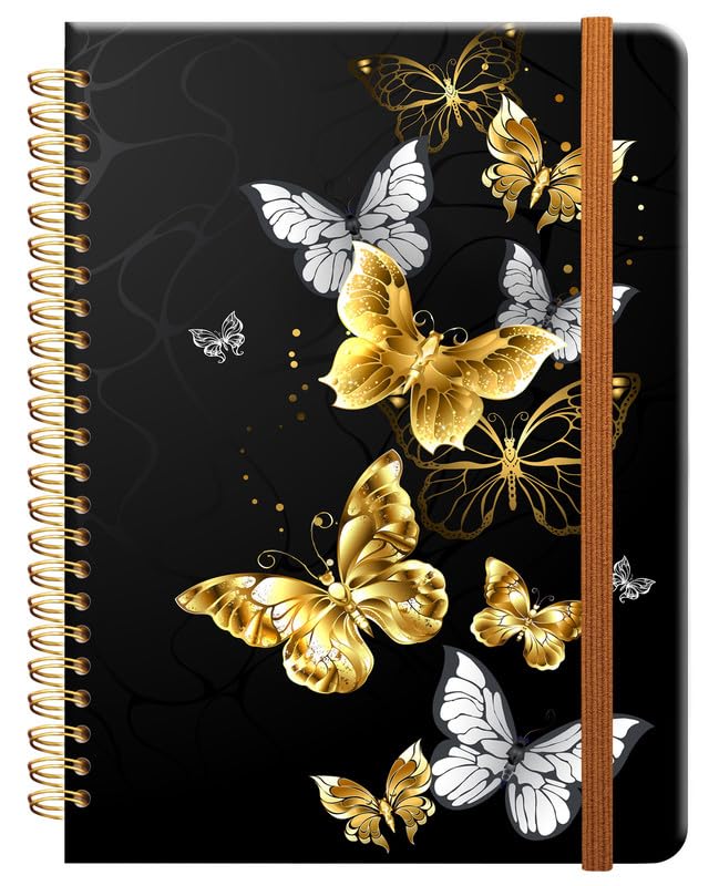 Ruled Spiral Writing Notebook,A5 Hardcover Lined College Journal for Women Lady Girl,Strong Twin-Wire Binding with Premium Paper,8.4" X 6",Perfect for