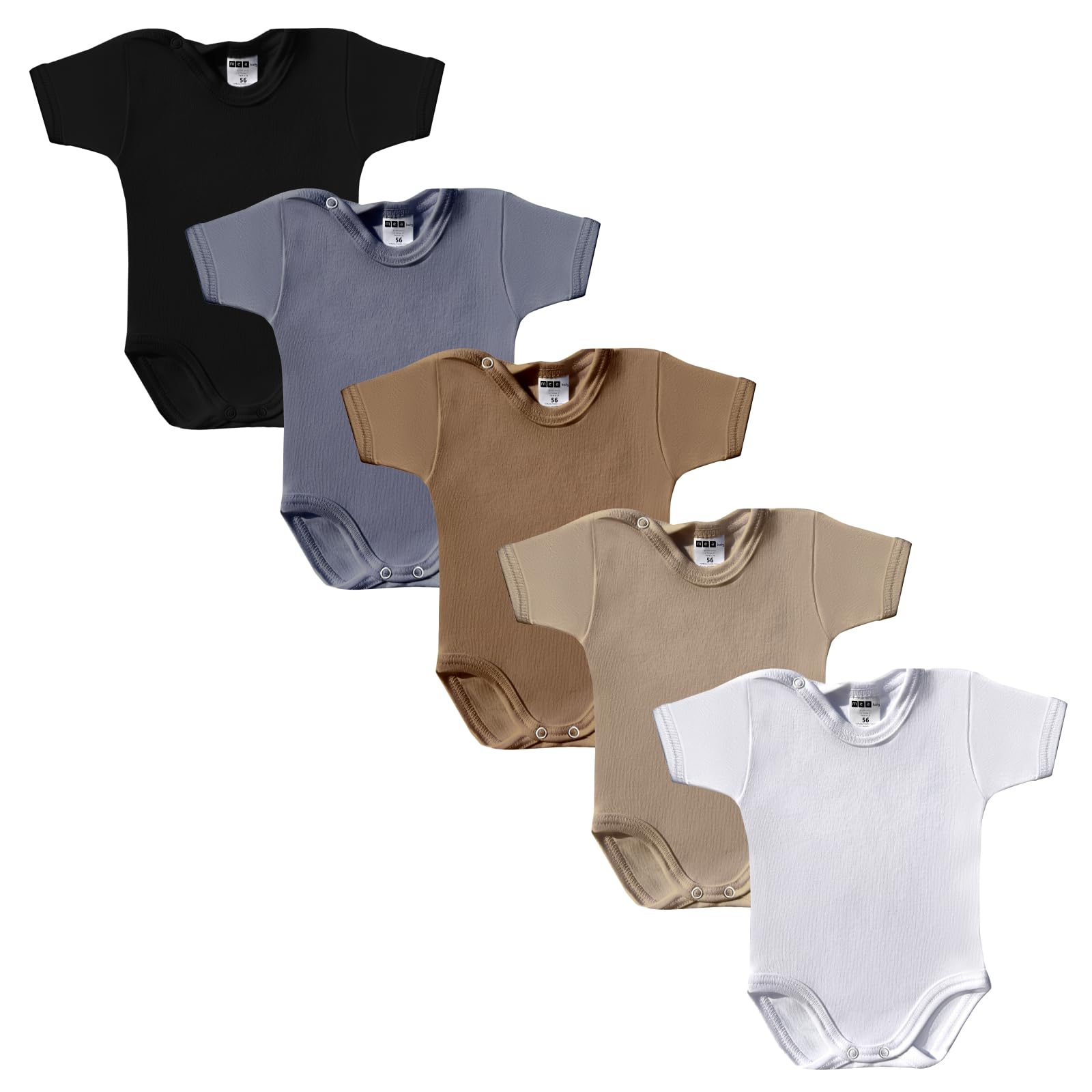 MEA BABY Unisex Baby Body z krótkimi rękawami z nadrukiem wykonane w 100% z bawełny w paczce 5 sztuk, body niemowlęce z nadrukiem, body niemowlęce dla dziewczynek, body niemowlęce dla chłopców