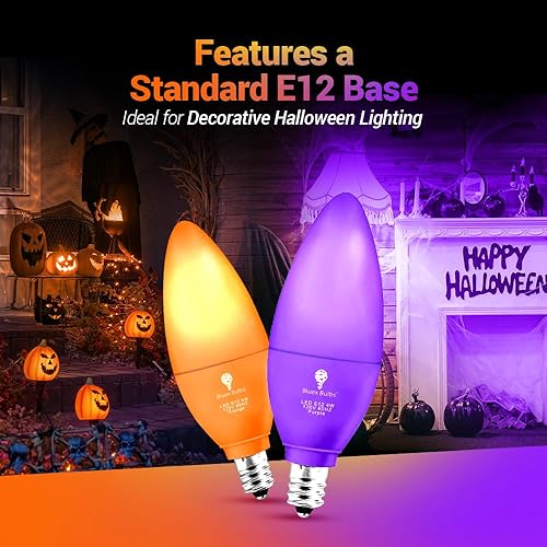 Miniatura 3 de BlueX - Paquete de 6 bombillas LED moradas de 4 W (equivalente a 40 vatios) - Base E12 púrpura bombilla LED morada, decoración de fiestas, porche,
