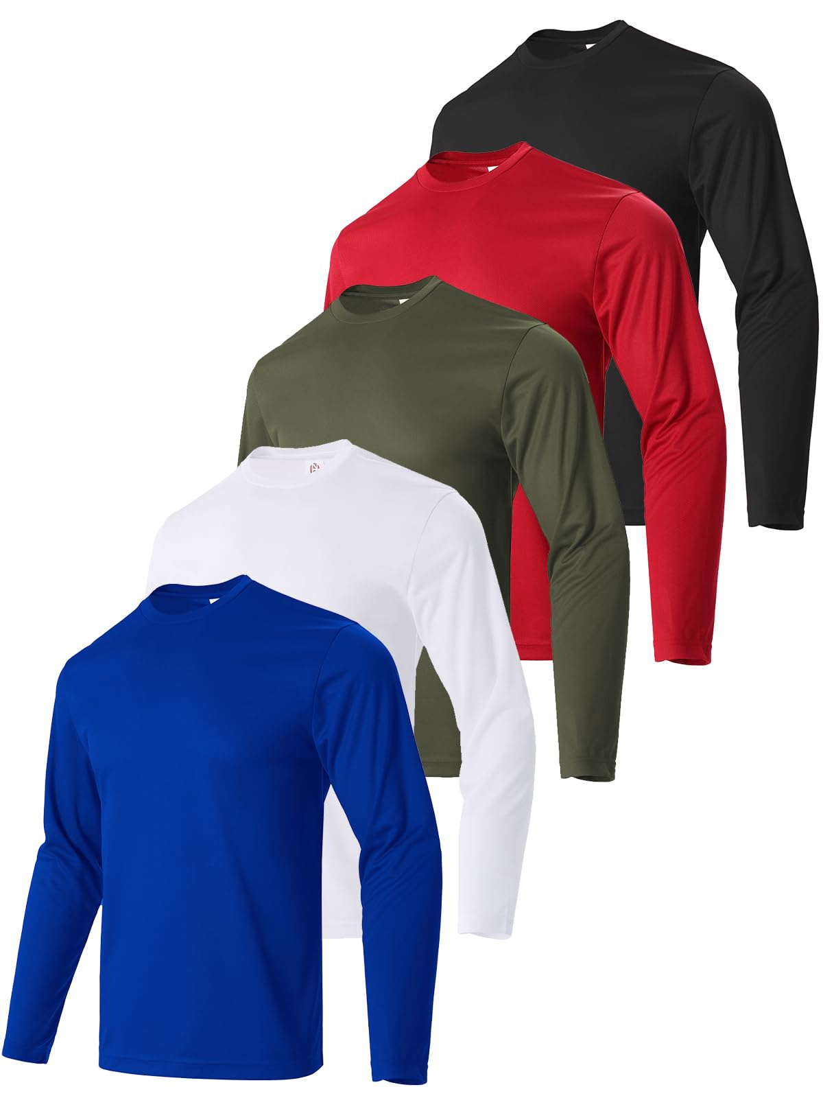 Facitisu Camiseta de manga larga para hombre, informal, cuello redondo, suave, para correr, natación, ciclismo, pesca