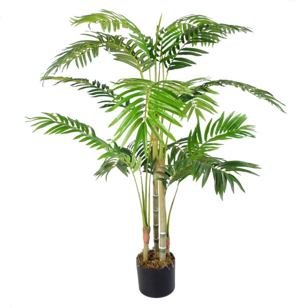 Leaf Tropical Artificial Dracaena Palm Plant, Light Green, 120cm