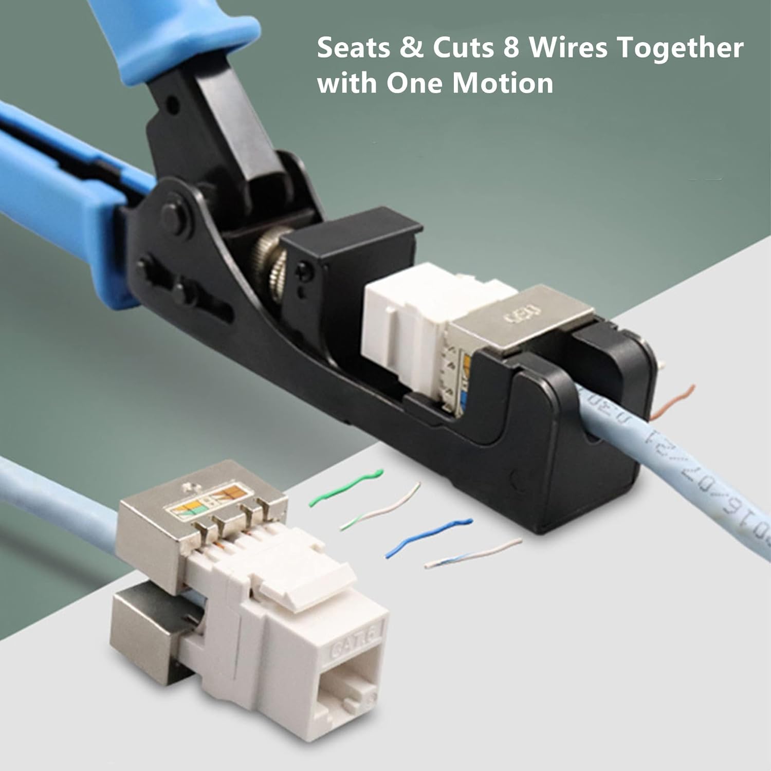 Outils Keystone Pour Terminaison De Vitesse CoudéE, Pince à Sertir Rj45 Outil De PoinçOnnage Keystone Jack 90°/180 °, Outil De Terminaison De Vitesse Coudé Pour Modules RéSeau Cat5 Cat6
