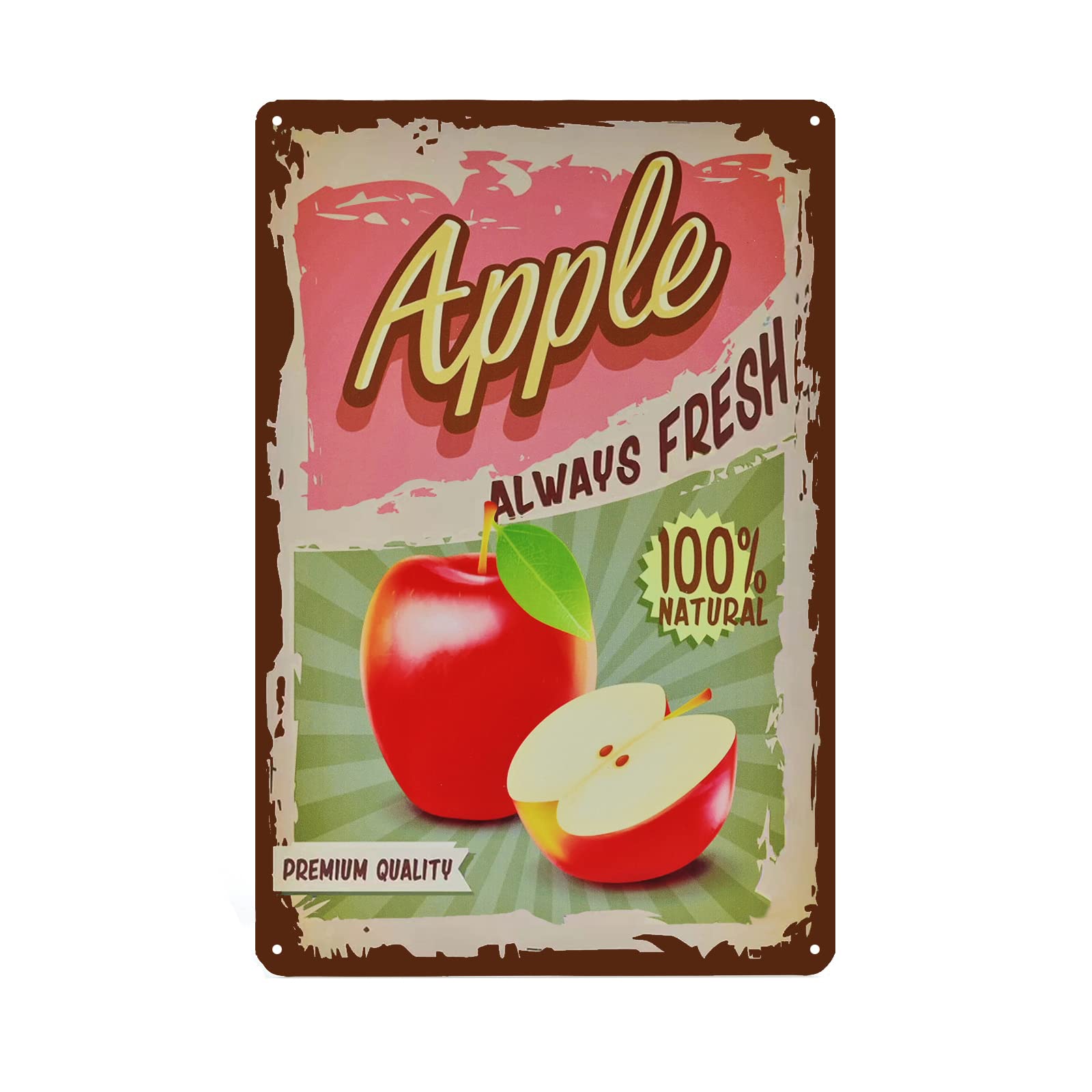 SMAZDFXX Vintage Tin Sign - Fruit Metal Sign - Retro Decorative Sign Wall Decor Home Decor 5.5"x8"