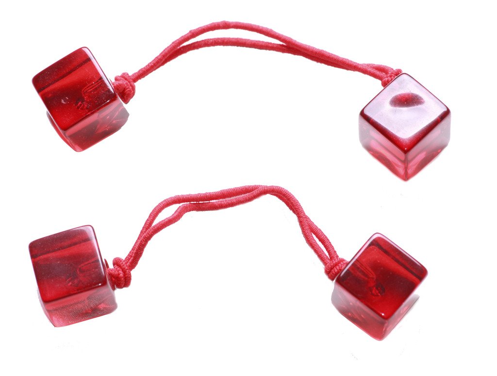 FreshFunkyFashion Fluorescent, Funky & Super Fun - Cherry Red Jelly Cube/Pack of Two Hair Band.(Zx88)