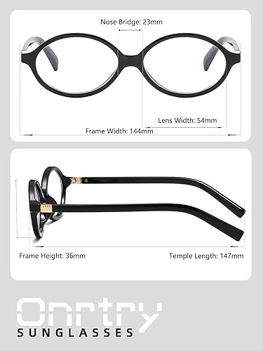 Miniatura 7 de Onrtry Lentes retro ovalados con bloqueo de luz azul para mujeres y hombres, anteojos falsos nerd redondos sin receta