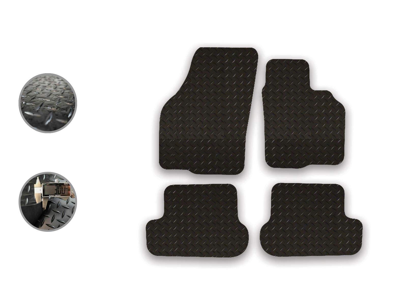 VW Beetle (2012-2019) Rubber Car Mats Accessories Tailored Fit Compatible Accessory Waterproof Protection Non-Slip Floor Mats Full Coverage Durable Front Rear Set Coverage with Clips