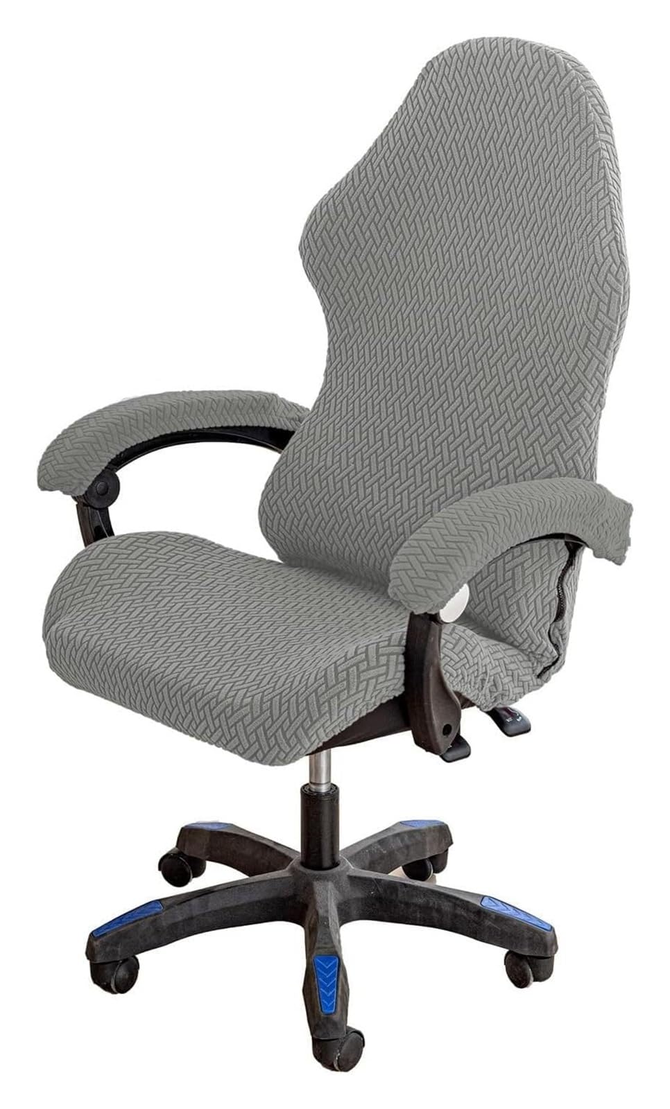 AOICXB Office Chair Seat Covers,Stretchable Gaming Chair Covers,with 1 Pair Armrest Cover,Reclining Racing Style Office Chair(Gris)