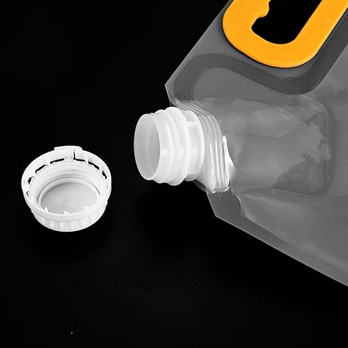 Miniatura 4 de PATIKIL Bolsa plegable para contenedores de agua de 1.3 galones, paquete de 2 jarras de almacenamiento de plástico plegables para camping,