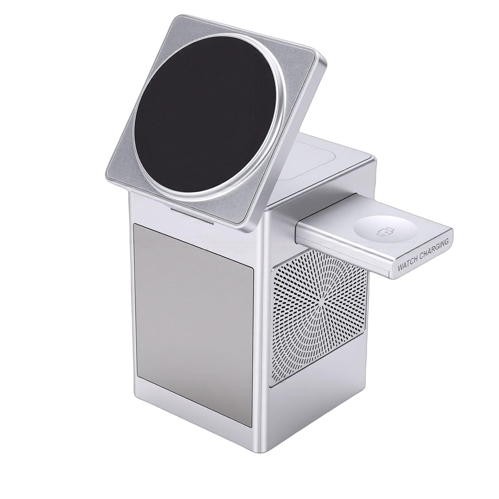 Cryfokt Station de Charge sans Fil 3-en-1 avec Haut-Parleur et Réveil, pour
