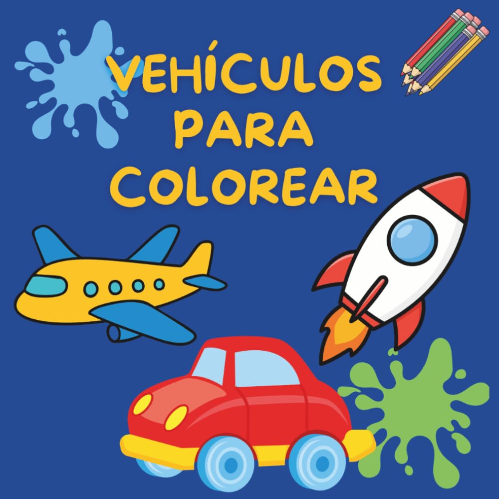 Libro de colorear de coches y otros vehículos: Vehículos sencillos para colorear