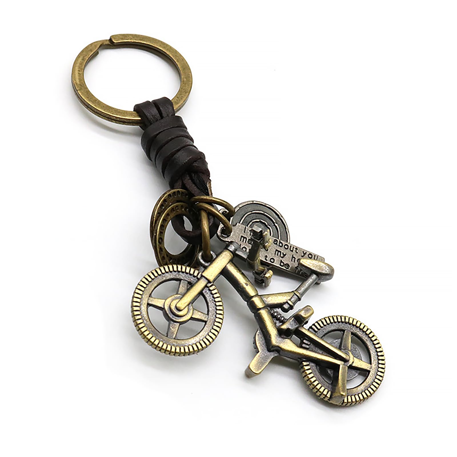 Vspek Schlüsselanhänger aus Metall und Leder, Keychain, Schlüssel Anhänger | Fahrrad, Auto, Cowboy Hat, Anker, Roboter, Ankerpirat, Geschenk Personalisiert, Glücksbringer, Fahr vorsichtig