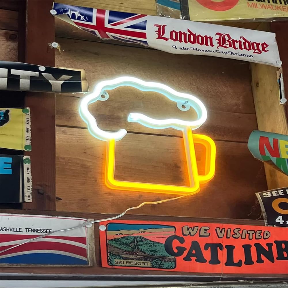 Scritte Neon Bar Birra Insegna Luminosa LED da Parete Insegna al Neon LED Aperto Luci Notturne USB Per Casa Decorazione Alimentata a Batteria o USB