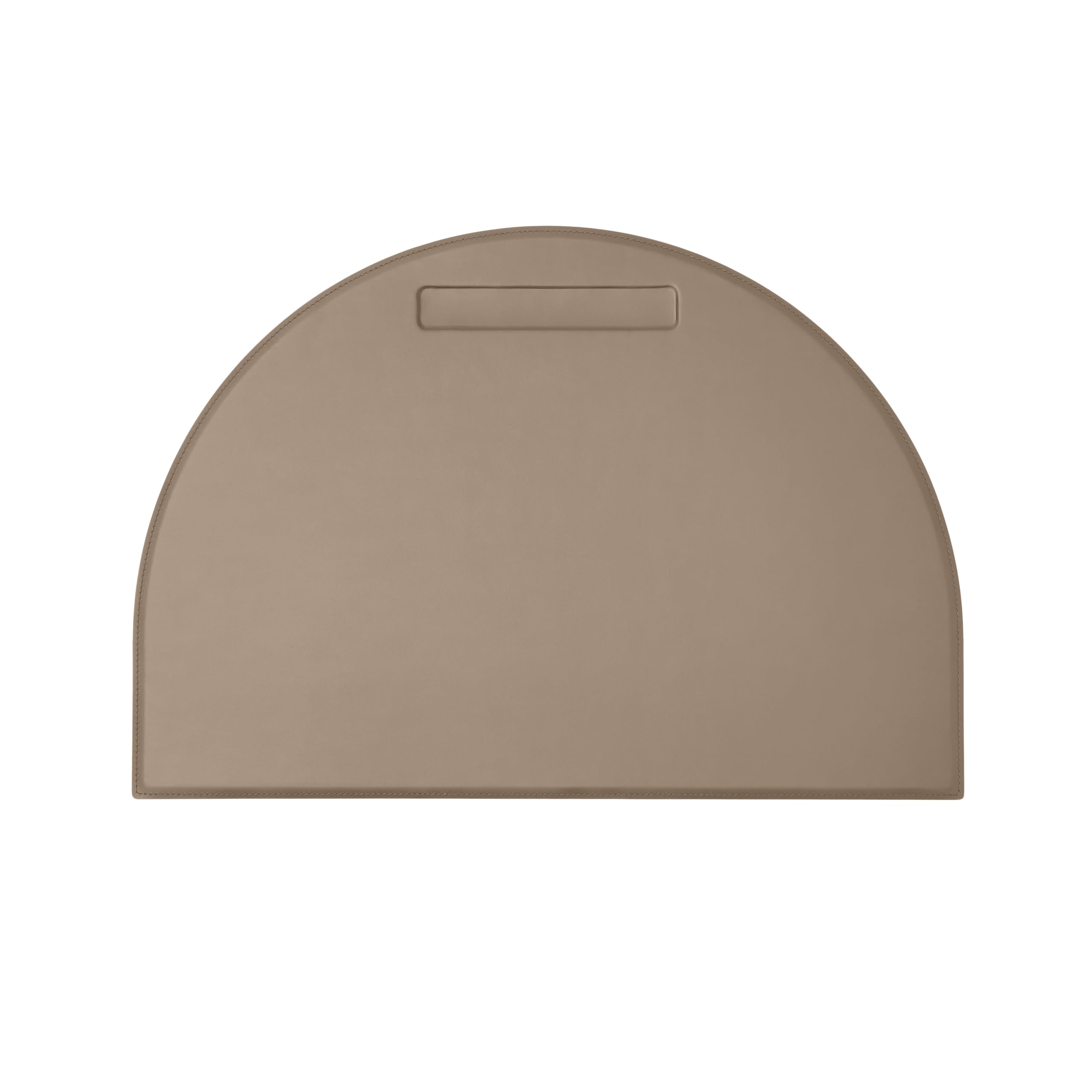 Eglooh - Diana - Desk Mat for Office Made of Dove Grey Leather - Desk Pad cm 90x60 - Semicircle Shape and Pen Slot - Handmade Stitchings and Non-Slip Bottom - Made in Italy