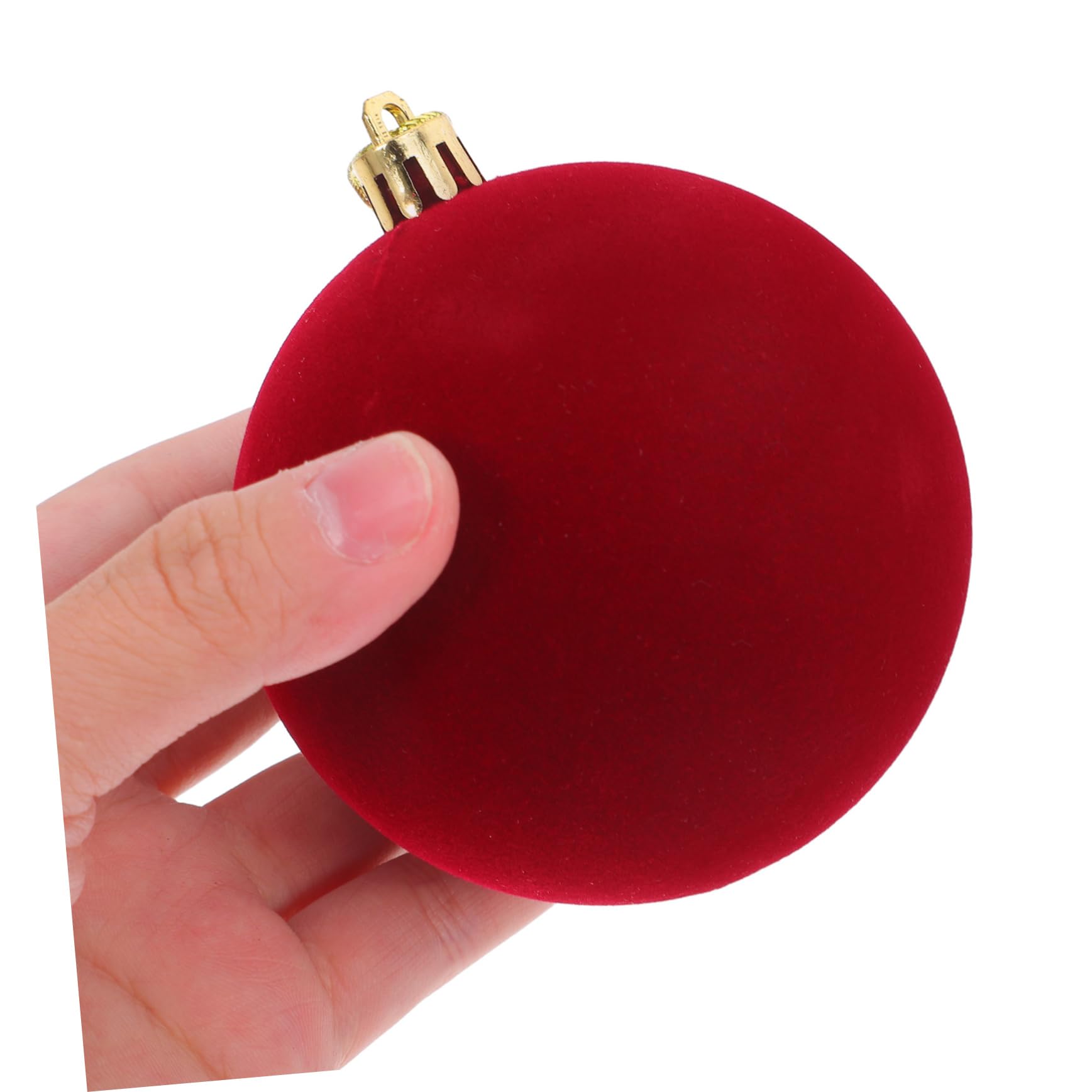 Abaodam 12stücke Christbaumkugeln Rot und Grün Beflockt für Weihnachtsbaumdekoration Weihnachtsschmuck Hängende Kugelförmige Weihnachtskugeln