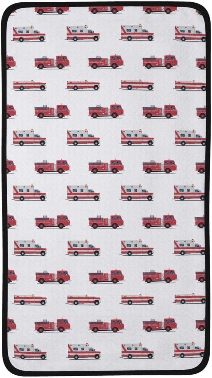 Amazon｜消防車のパターン バスタオル タオル 70×40cm フェイスタオル