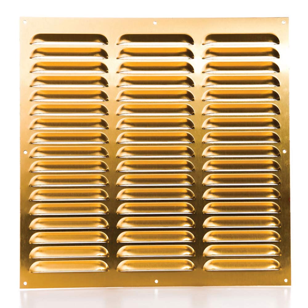 Rytons 12X12 Brass Anodised Aluminium Louvre Ventilation Grille