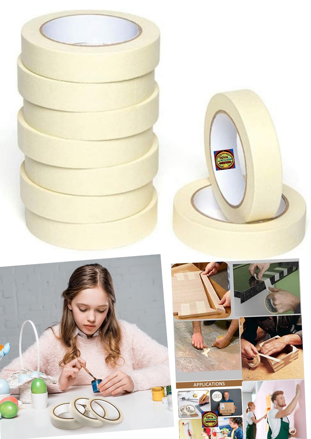 Masking tape rolls 1" Width - 12 Rolls Per Pack - Easy Tear Tape, Best for Carpenter, Labelling, Painting home,office,school and leaves no residue after a peel. (B0CHFVQBW5) Amazon Price History, Amazon Price Tracker