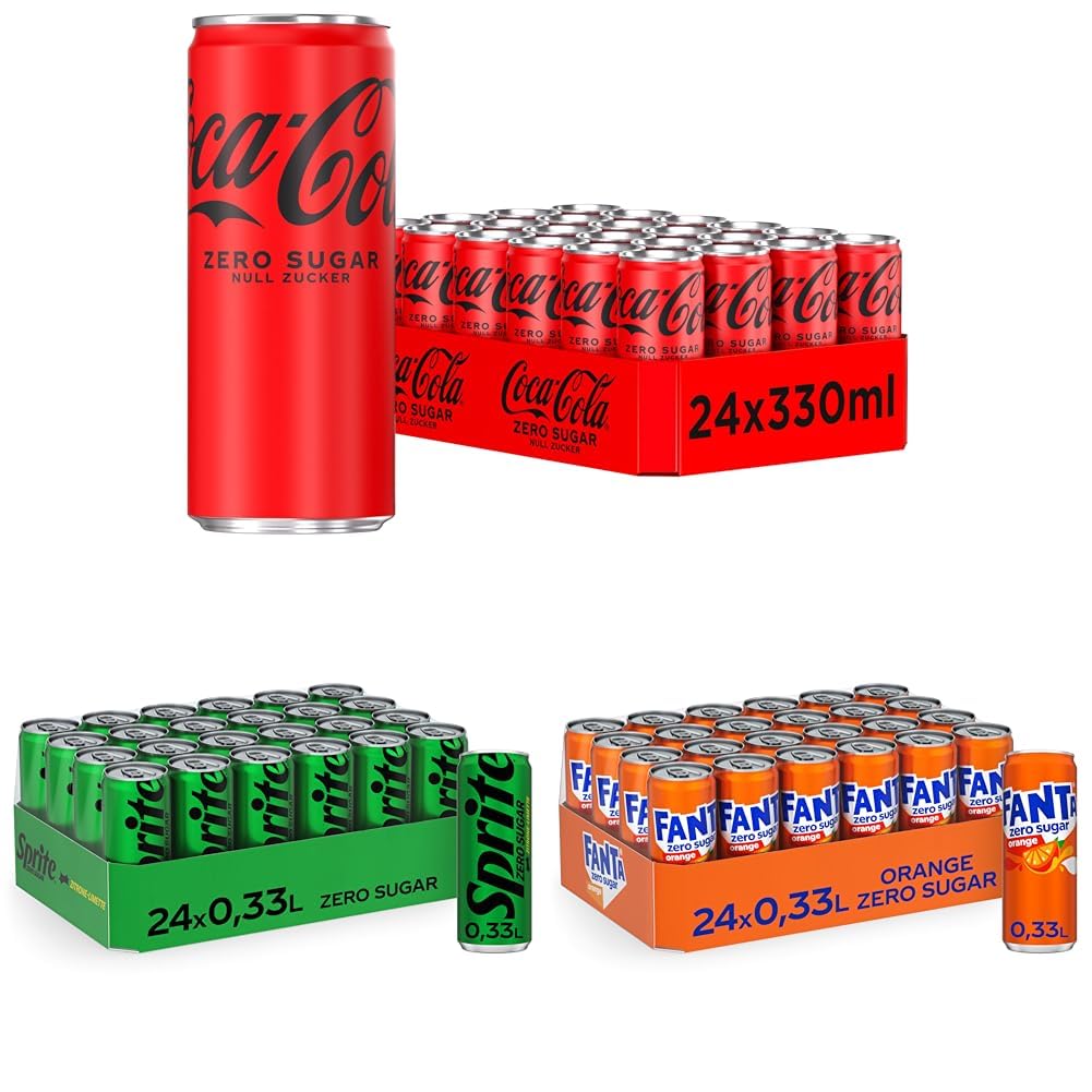 Coca-Cola BBQ Zero Bundle | 72x 0,33L Dosen | Coca-Cola Zero, Fanta Zero, Sprite Zero | Zuckerfreie Softdrinks für Grillpartys, BBQ & Sommer | Erfrischender Genuss ohne Zucker