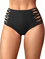 Holipick High Waisted Tummy Control Bikini Bottoms for Women - Strappy Lace-Up Swim Bottoms
