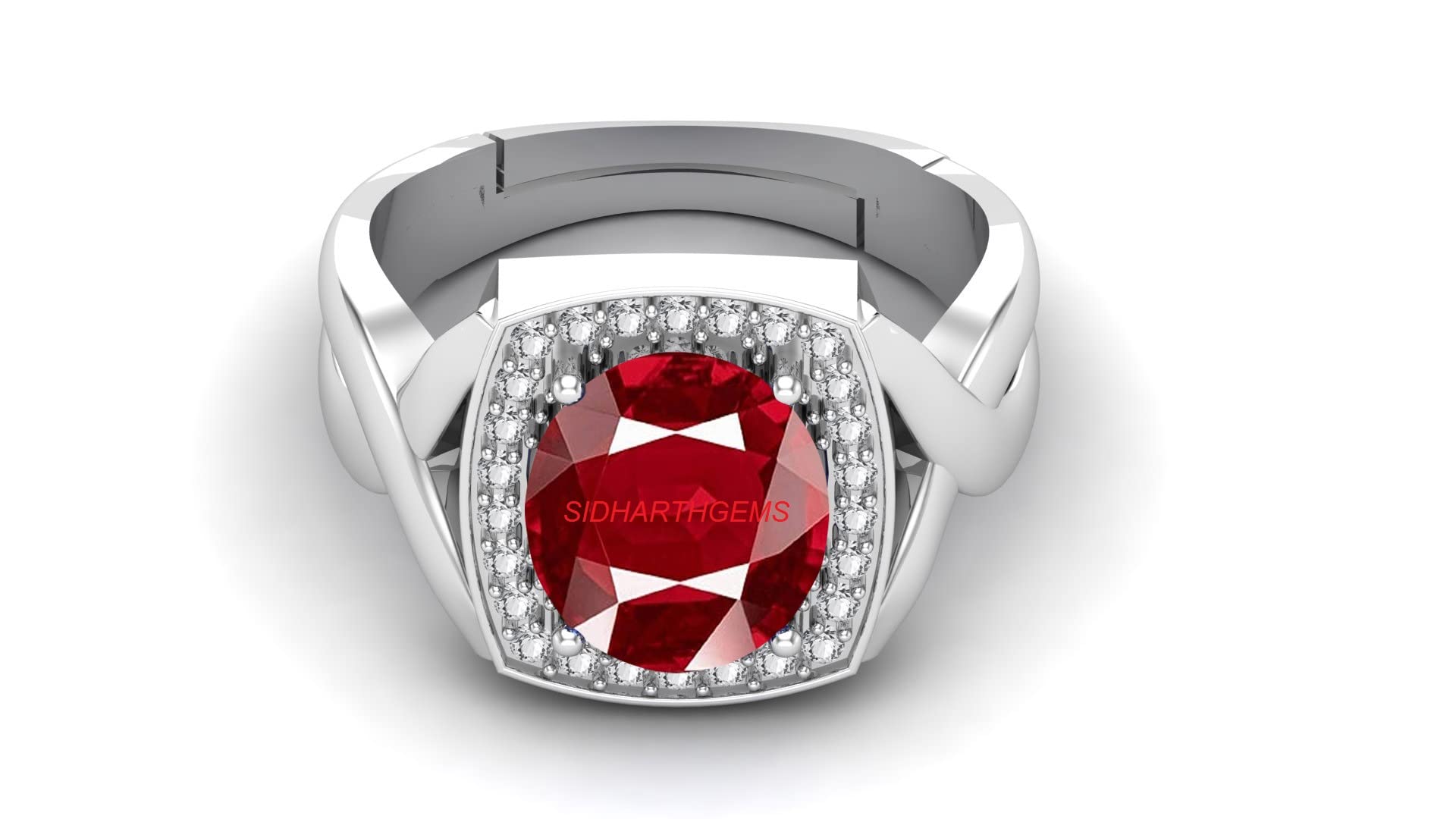 SIDHARTH GEMS7.00 Ratti A+ Quality Natural Burma Ruby Manik Unheated Untreatet Gemstone Silver Ring for Women's and Men's{GGTL Lab Certified}