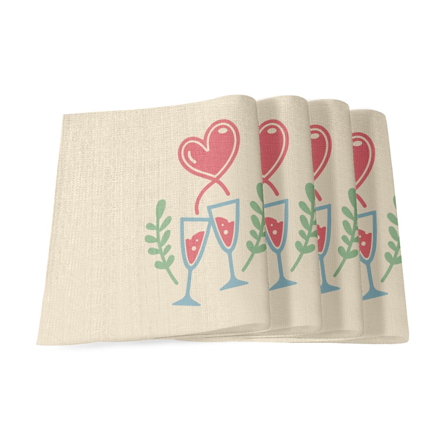 Sets de table en lin de prestige 40x28,5cm Saint-Valentin pour table de fête