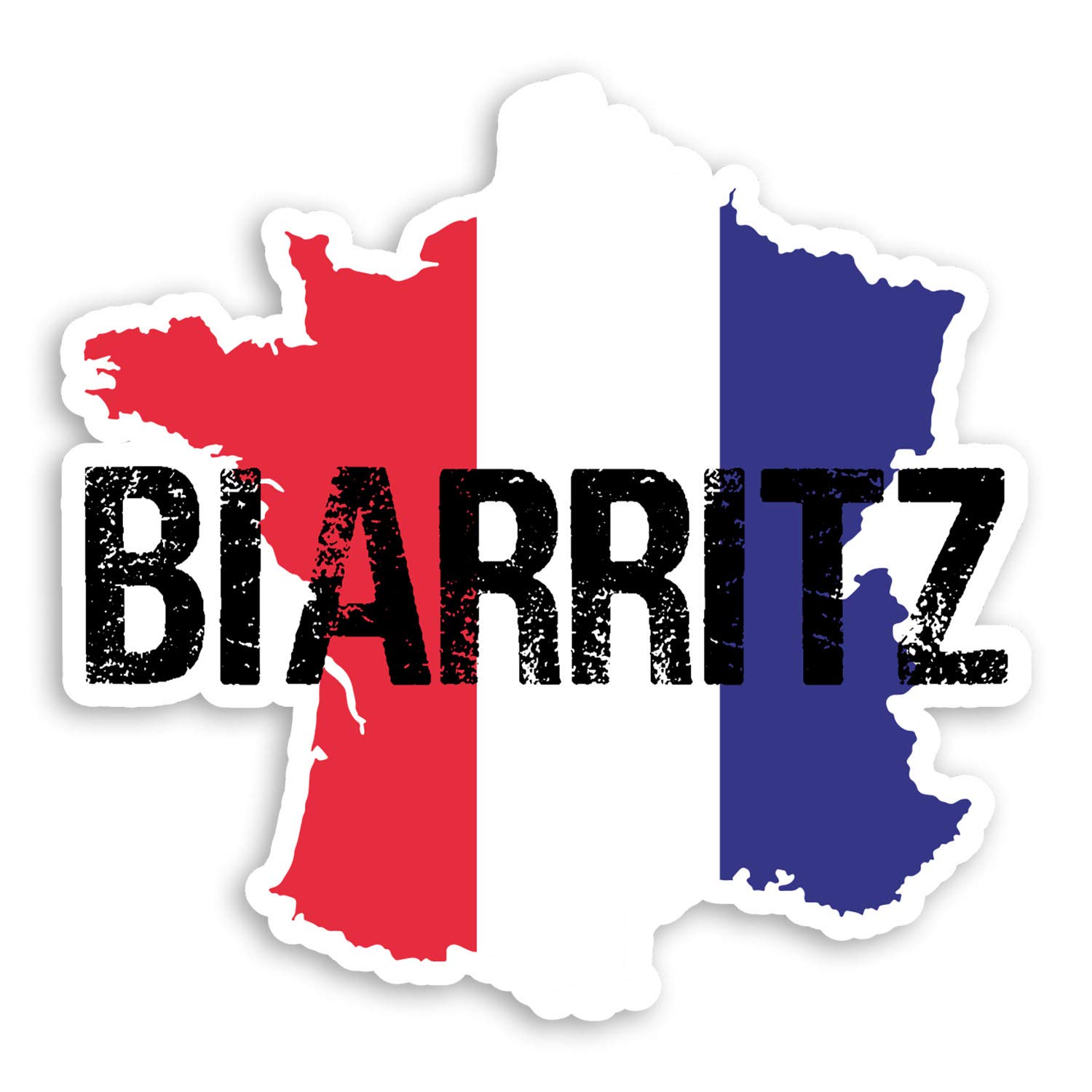2 x 10cm Biarritz Vinyl Stickers - France Flag Fun Sticker Laptop Luggage #18229 (10cm Wide)
