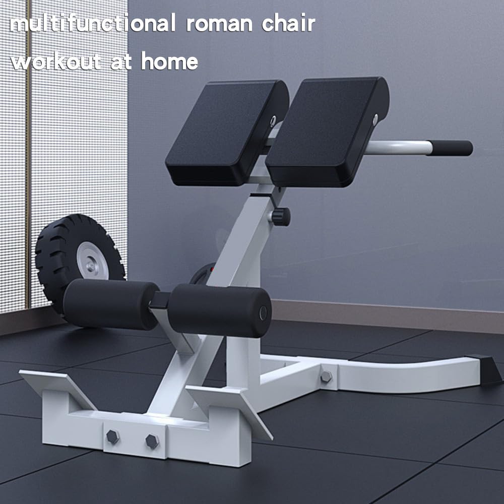 Roman Chair Rückenstrecker Hyperextension Bank für Zuhause, Bauch- und Rückentrainer, verstellbare Fußstütze, bis 136 kg belastbar, geeignet für Körpergröße bis ca. 1,85 m