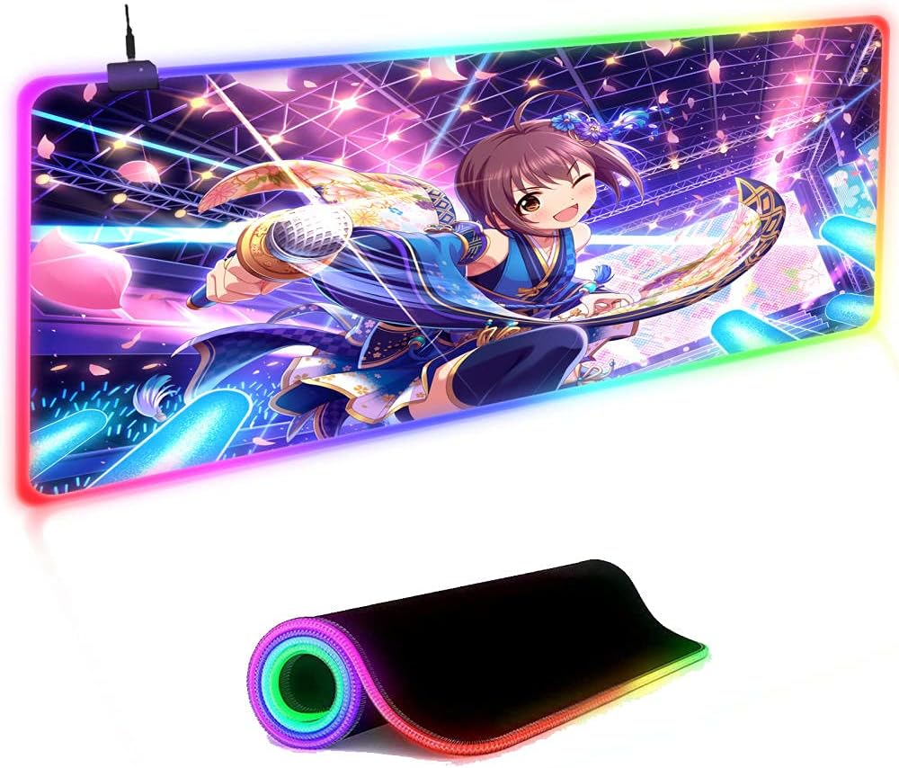 Amazon アニメの女の子の音楽 Rgbゲーミングマウスパッド大型ledバックライトゲーマーアクセサリーコンピューターxlデスクマットワークゲーミング用usbポート オフィスホーム 30x60x0 4cm Haohao マウスパッド 通販