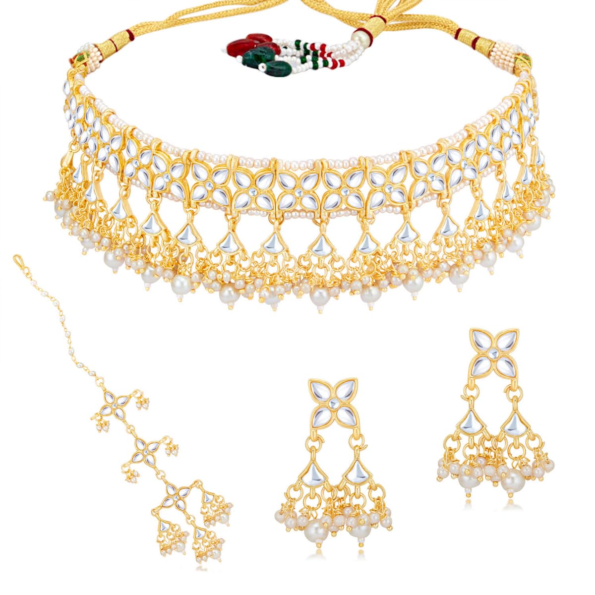 See full amazon price history chart for Sukkhi Youthful Kundan Gold Plated Pearl Choker Necklace Set for Women Sukkhi Youthful Kundan Gold Plated Pearl Choker Necklace Set for Women (B09498FV9W) Amazon Price History, Amazon Price Tracker