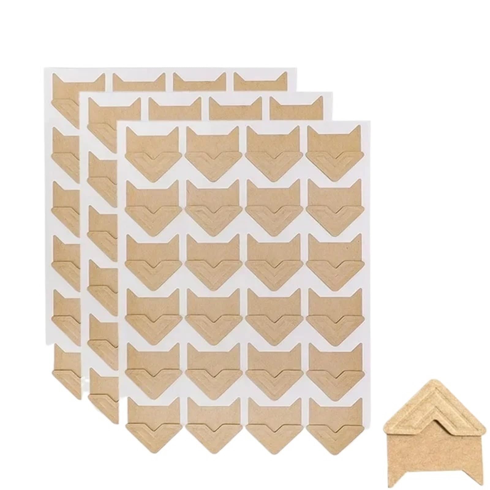 Gwyzax Self Adhesive Photo Corners 240-2400PCS Photo Corner Sticker Kraft Paper DIY Vintage Stickers for Self-Adhesive Photoes Album Scrapbooking(Buff-720pcs)