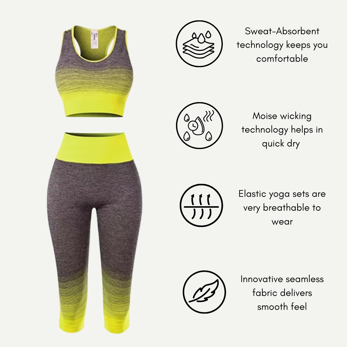 Set di 2 pezzi da allenamento da donna, set da palestra, senza cuciture, a coste, casual, comodo, corto, top a vita alta, leggings sportivi, tuta sportiva da yoga, fitness, abbigliamento da