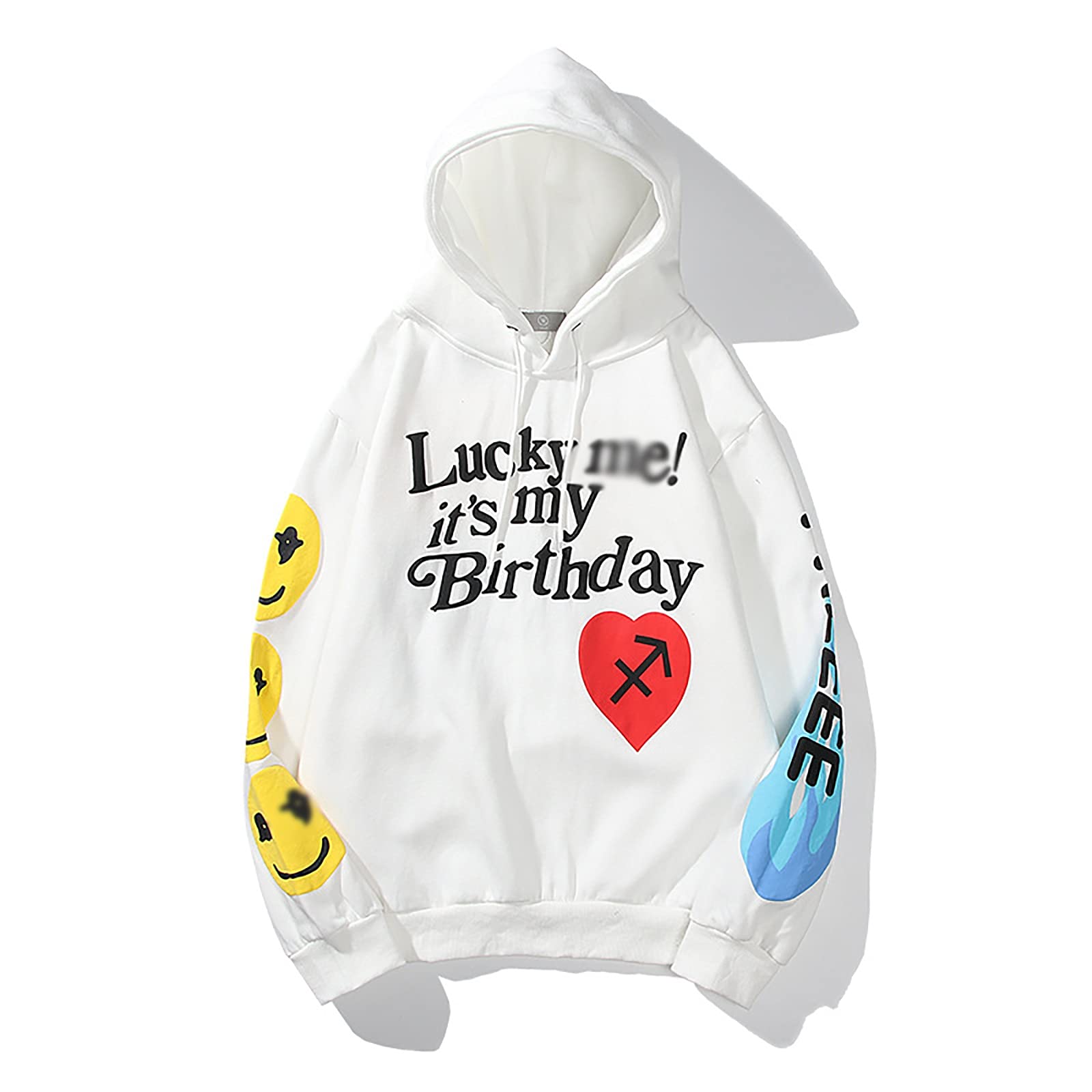 G&F Kanye Felpa con Cappuccio Unisex Hip Hop Cantante Rap Fan Manica Lunga Maglione Felpa Top (Color : White, Size : XX-Large)