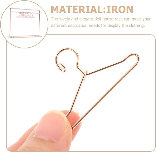 Miniatura 6 de TOYANDONA Perchas para ropa de bebé para niños, juego de perchas para muñecas con perchas, incluye perchero en miniatura, 10 piezas de mini perchas