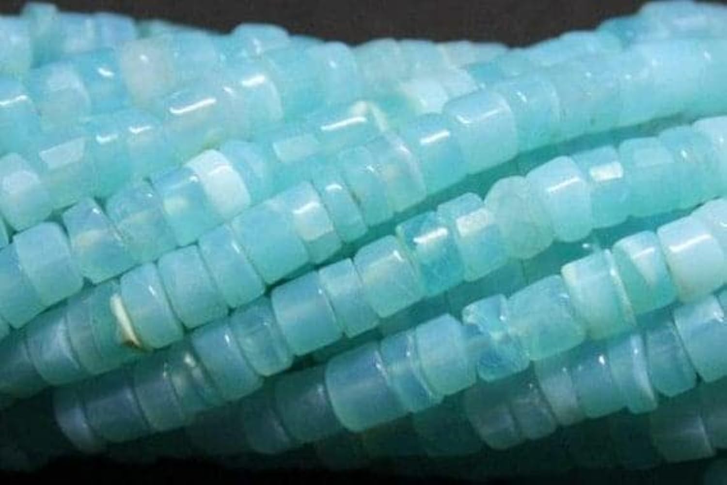 Opale péruvienne bleue perles pneu 4-6mm fil pierres naturelles lithothérapie vrac