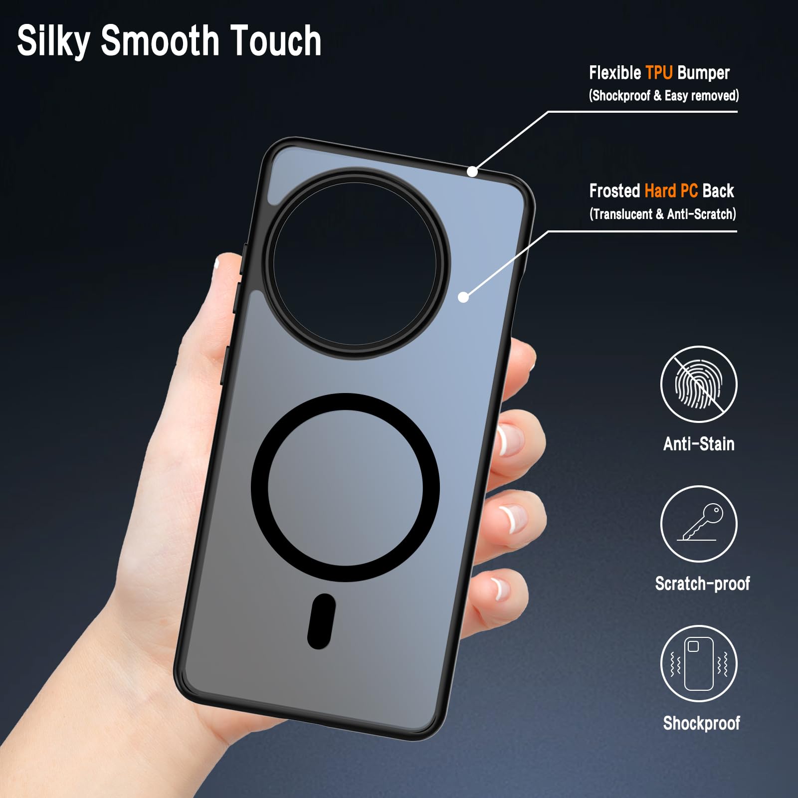 Ringke Fusion-X [Compatible With MagSafe] Designed For OnePlus 13 Case, Augmented Bumper Clear Hard Back Rugged Shockproof Protective Phone Cover - Magnetic Black - Tamaño OnePlus 13 | Guatemala - View #5