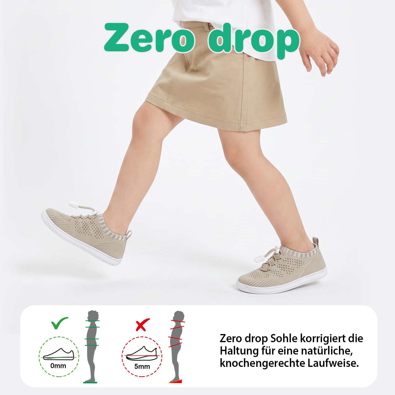 Niños Zapatillas Descalzos Ancha Barefoot Shoes Minimalistas de Trail Running Niñas Zapatos Transpirables | Tobillera ancha, tejido transpirable, Zero Drop, zapatos para caminar para niños pequeños, minimalistas