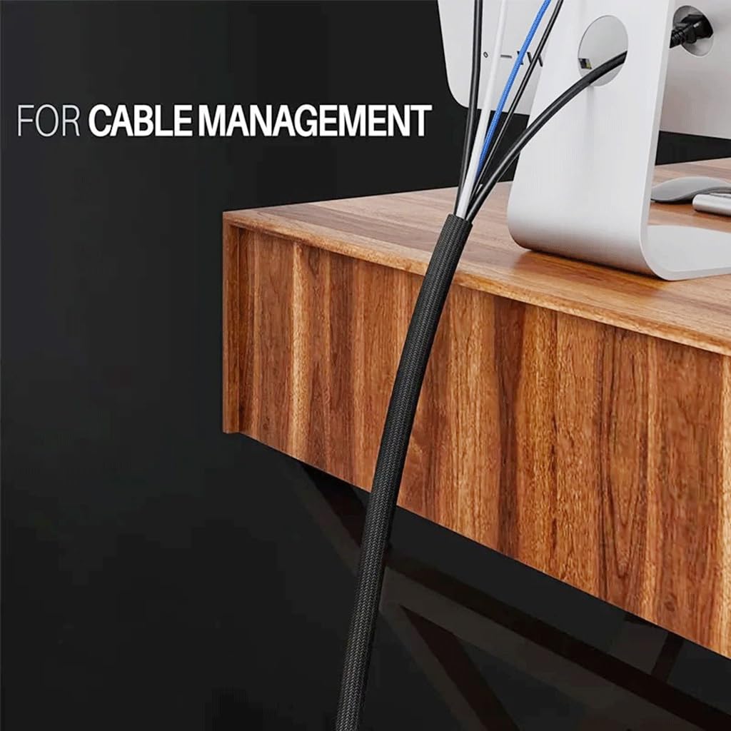Funda Trenzada aislada Negra de 10M - Protección de Cable de Alambre Pet ignífugo for electrónica, automoción, 1 Unidad(12mm)
