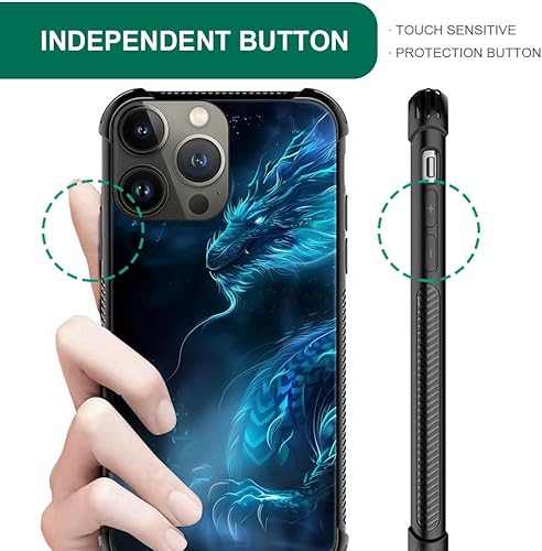 Miniatura 4 de CARLOCA Funda compatible con iPhone 13 Pro, diseño gráfico de identidad de Dragon Neon Shadows, a prueba de golpes, antiarañazos, de acrílico duro