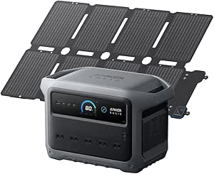 Anker Solix C1000 Gen 2 Portable Power Station with Anker Solix PS100 Compact Portable Solar Panel ダークグレー 1024Whポータブル電源と100W Compact ソーラーパネルセット 世界最小クラス 世界最速の急速充電54分 大容量 高出力 長寿命10年 キャンプ 防災 車中泊 アンカー