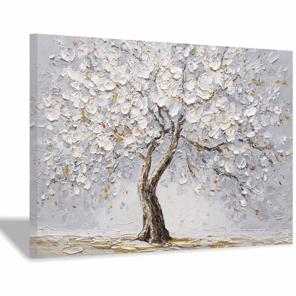 HOQIU Tree Wall Art Seasonals Tree Decor artwork, home canvas prints, for Bathroom Living Room Bedroom(Multicolor)-60x80cm Framed