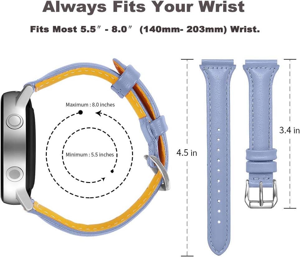 Joyozy Compatible with Samsung Galaxy Watch 5/Active 2 Watch Band 40mm 44mm, Galaxy Watch 4 40mm 44mm Genuine Leather Strap with 20mm Quick Release for Active 40mm/Galaxy Watch3 41mm/Galaxy Watch 42mm